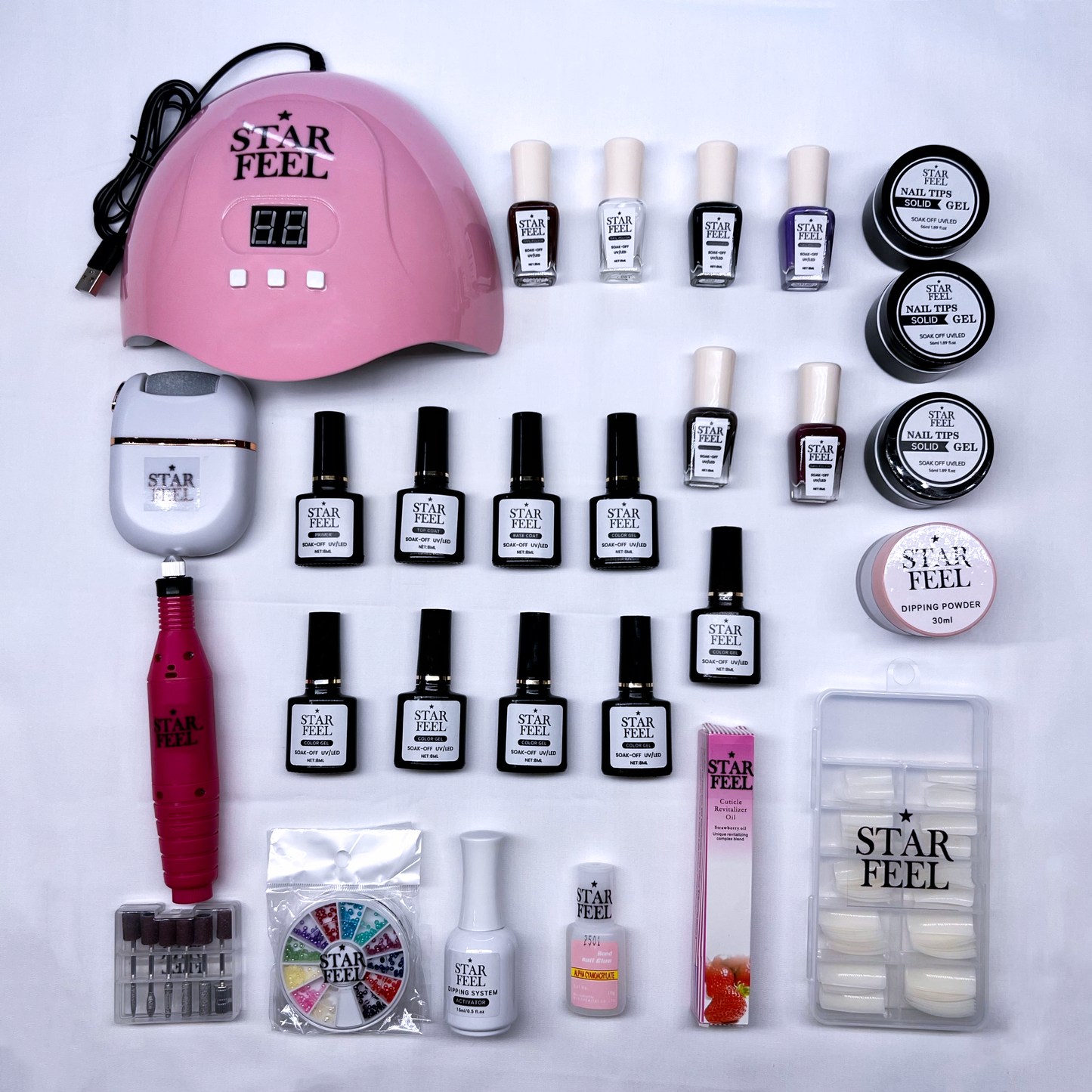 STAR FEEL Professional Gel Nail Kit – LED Nail Dryer, Drill & Tools